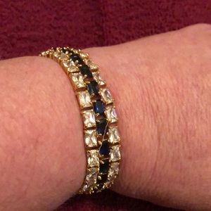 Imitation Sapphire and Rhinestone Bracelet